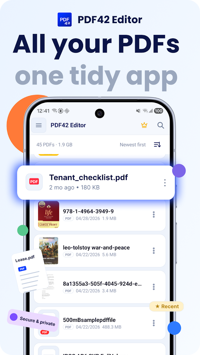 PDF42 — Android app preview